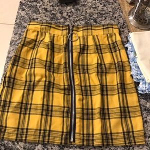 Plaid skirt with zipper down the front